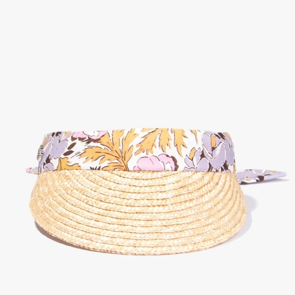 TED BAKER Kylow Printed Straw Visor in Pink main image 5